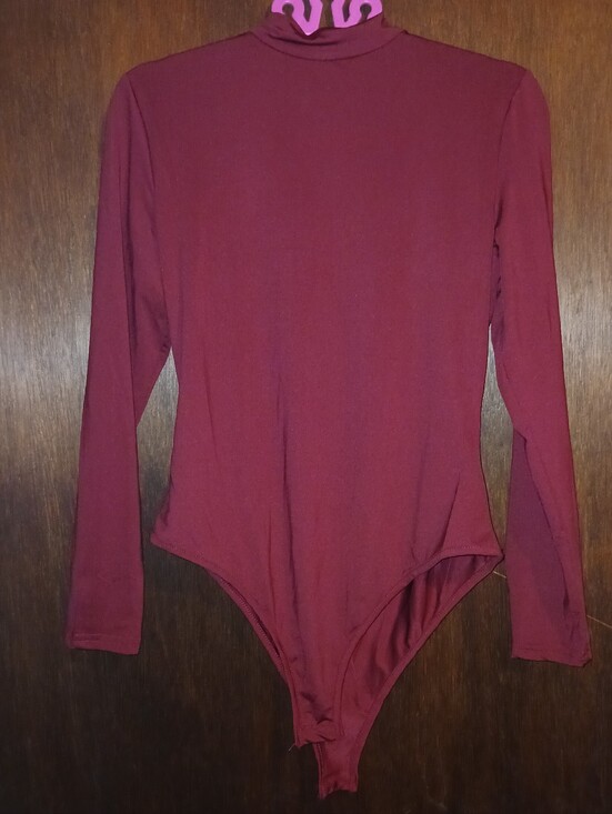 SHEIN Tops - NWOT Berry Red Shein Long Sleeve Mock Neck Bodysuit